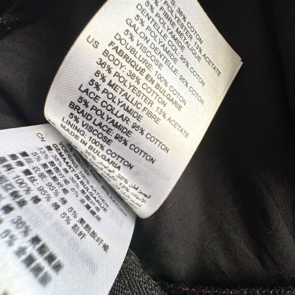 Sandro Sibel Floral Jacquard Mini Dress Lace Mock Neck Metallic Size 1 Small - Picture 12 of 15